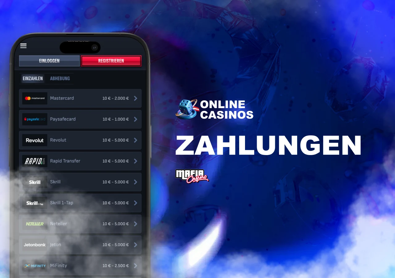 Unterstützte Zahlungsoptionen mit Angaben zu Limits und Bearbeitungszeiten